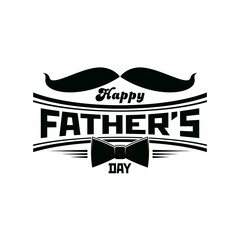 Fototapeta na wymiar Father day icon with mustaches and necktie, happy dad holiday vector greeting card. Fathers day or daddy family celebration congratulation emblem with gentleman mustaches