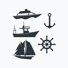 ship icon collection, ships illustration.