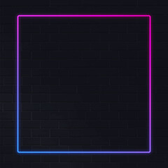 Pink and blue neon frame neon frame on a dark background vector - obrazy, fototapety, plakaty