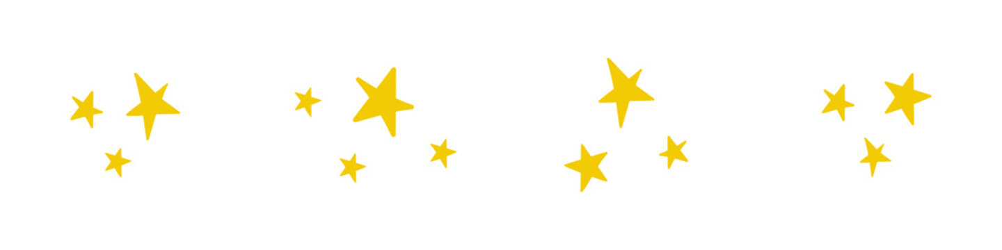 Conjunto de estrellas amarillo. Ilustración vectorial