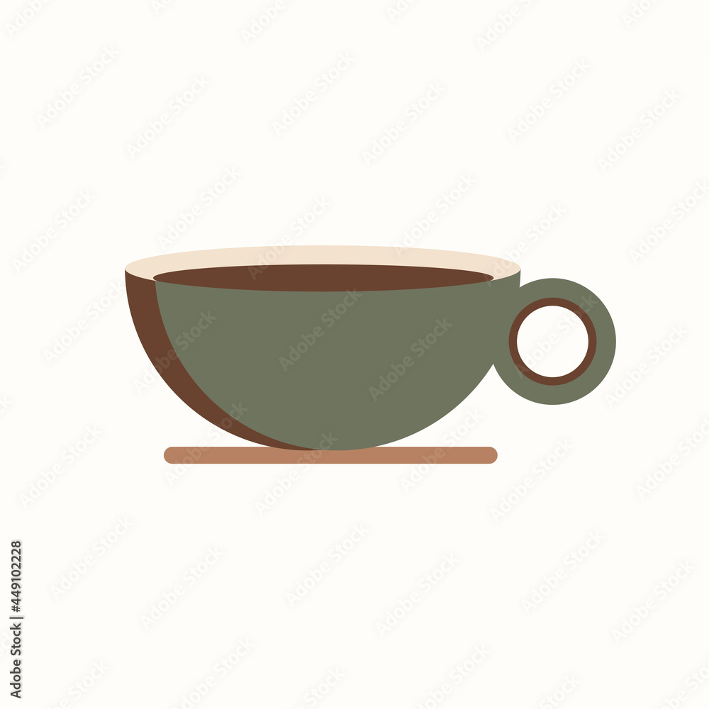 Wall mural green hot coffee cup vector