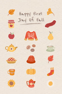 Autumn design elements vector set