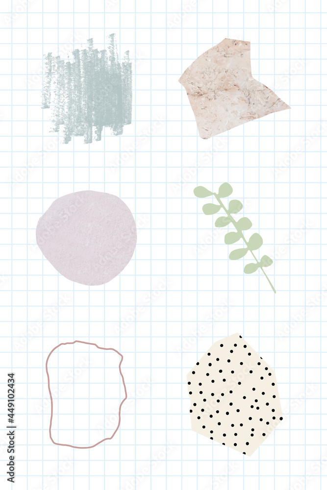 Poster leaf and abstract badge set vector