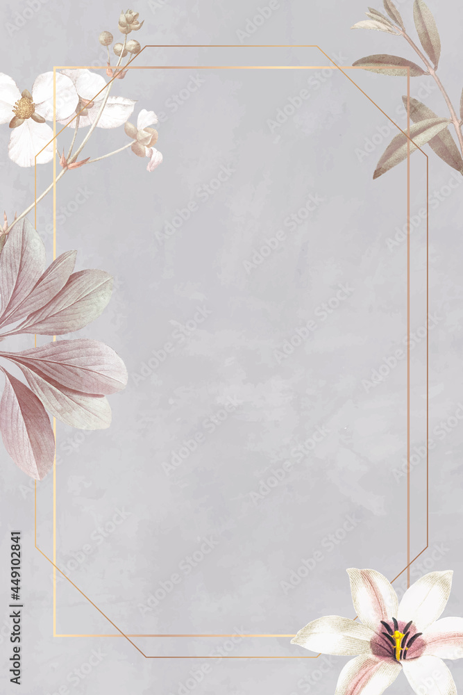 Aufkleber frame with lily and bulltongue arrowhead background vector