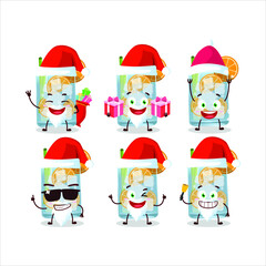 Santa Claus emoticons with caipirinha cartoon character. Vector illustration