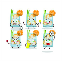 Caipirinha cartoon character working as a Football referee. Vector illustration