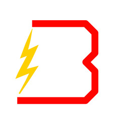 lightning bolt connecting the two ends of the number 3