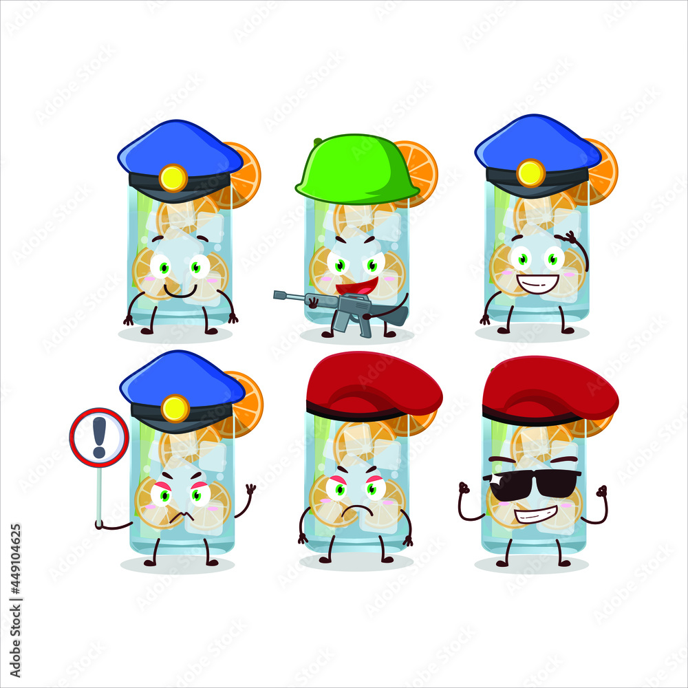 Poster A dedicated Police officer of caipirinha mascot design style. Vector illustration