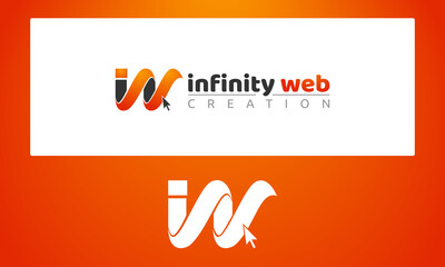 letter i and w logo with mouse pointer