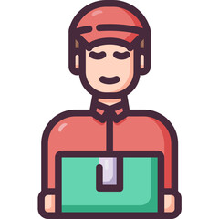 delivery man line icon