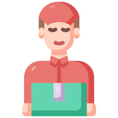 delivery man flat icon