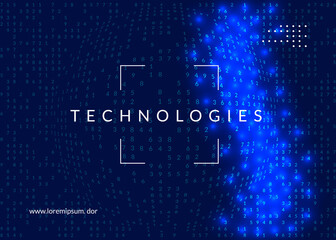 Digital technology abstract background. Artificial intelligence, deep learning and big data concept.