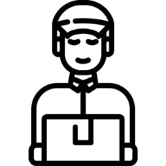 delivery man line icon