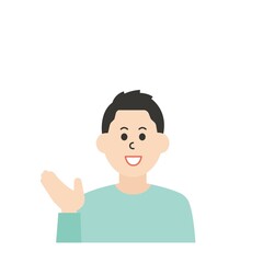 Obraz premium 線のない若い男性のイラスト