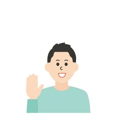 線のない若い男性のイラスト