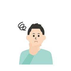 線のない若い男性のイラスト