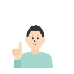 線のない若い男性のイラスト