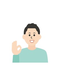 線のない若い男性のイラスト