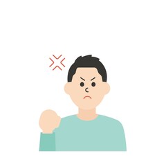 線のない若い男性のイラスト
