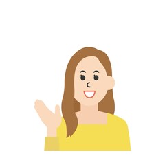 線のない若い女性のイラスト