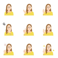 線のない若い女性のイラスト