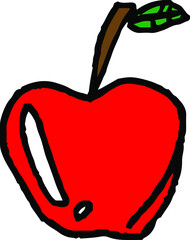 子供が描いたかわいいりんご