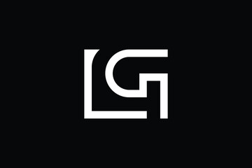 Obraz premium GL logo letter design on luxury background. LG logo monogram initials letter concept. GL icon logo design. LG elegant and Professional letter icon design on black background. G L LG GL