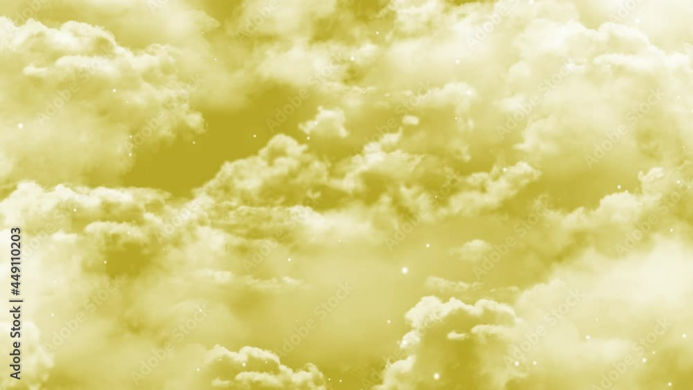 Wall mural video of flyby. camera moves towards clouds while stars or heavenly objects flyby. apt for motivatio