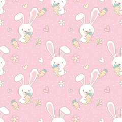 seamless pattern with rabbits