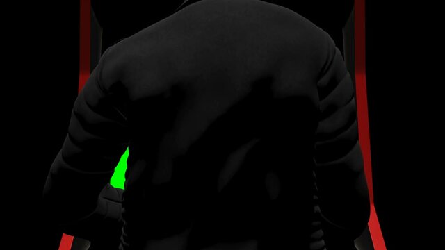 Guy playing at bar video game - retro arcade concept - green screen