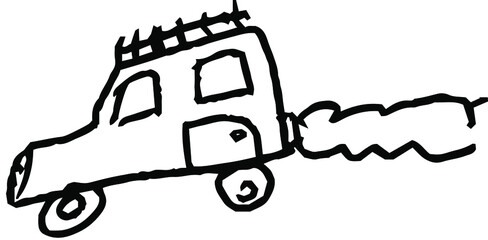 子供が描いた落書きのかわいい車