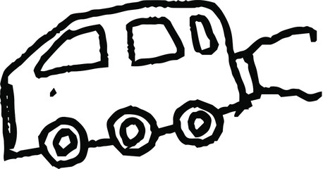 子供が描いた落書きのかわいい車
