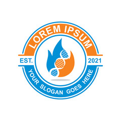 genetic fire logo , medical logo
