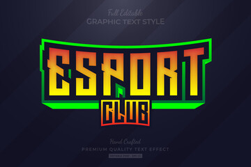 Esport Club Gaming Team Editable Premium Text Effect Font Style