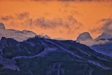sunset in the mountains