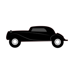 vector silhouette Illustration vintage car, white background