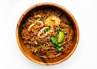 rice with calamari and shrimps