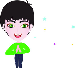 Cute Cartoon Sticker Vector Illustration