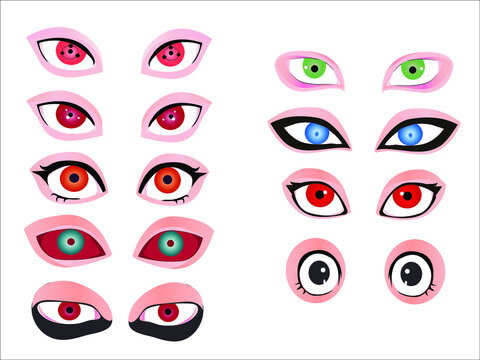 Multiple cartoon eyes vector illustration