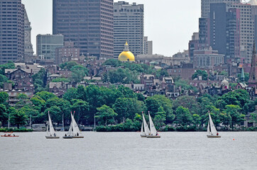Boston Massachusetts State House Golden Dome Charles River