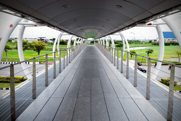 Empty overpass for people to cross the road.