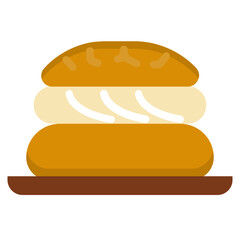 choux cream flat icon