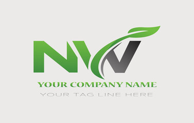 Modern Color NW Leaf Letter Logo