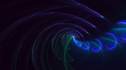 3D rendering abstract multicolor fractal light background