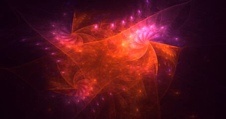 Fototapeta premium 3D rendering abstract multicolor fractal light background