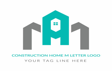 Fototapeta premium Construction Home M Letter Logo