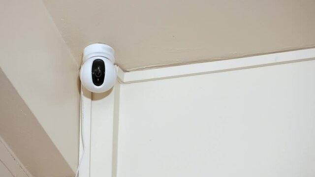 IP security camera, Concept of home security system for surveillance and protection CCTV cameras are a growing trend in a connected house.