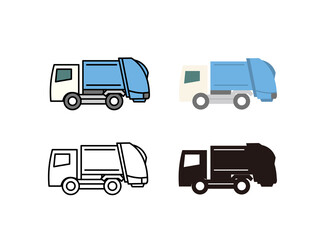 パッカー車　ゴミ収集車　アイコン　素材