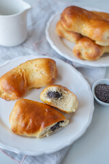 Traditional crescent rolls with poppy seeds