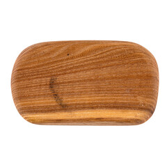 Isolated brown empty natural wooden bowl on a white background